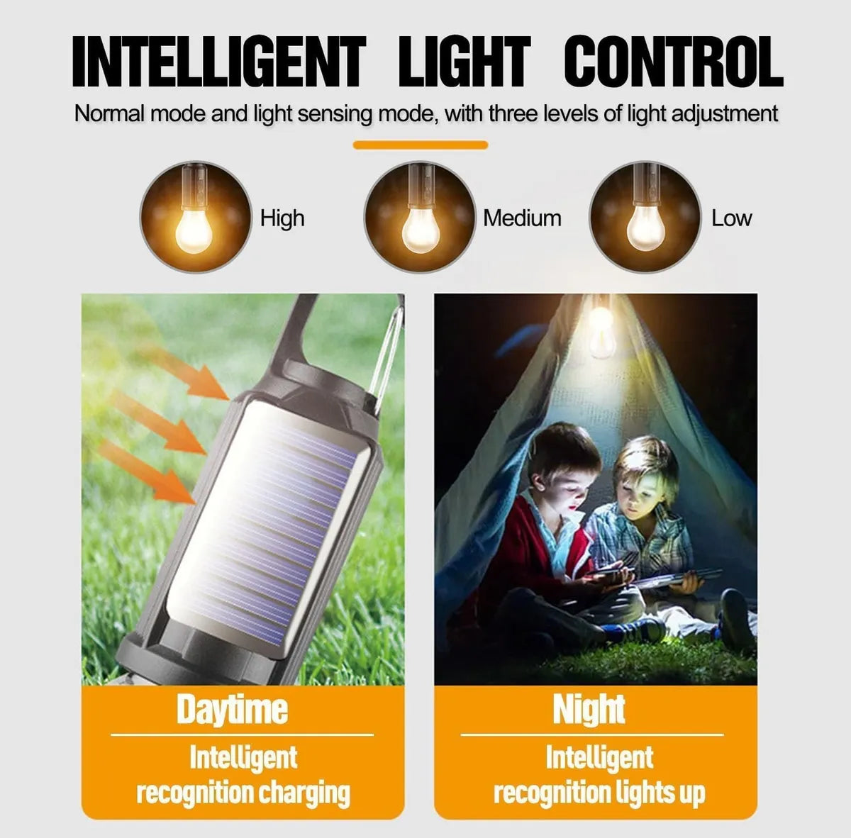 🏕️ Ampolleta LED Portátil Solar + USB Tipo-C